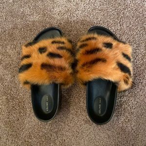 celine slippers fur